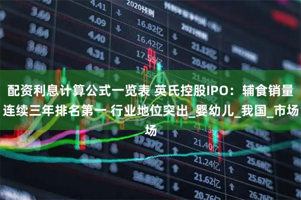 配资利息计算公式一览表 英氏控股IPO：辅食销量连续三年排名第一 行业地位突出_婴幼儿_我国_市场